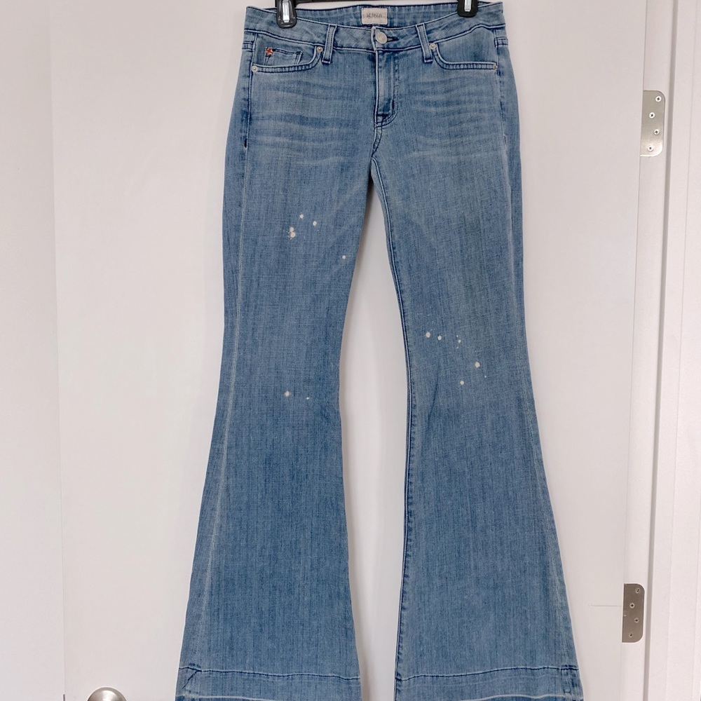 Hudson 70’s wide leg flare jeans, Size 27